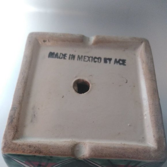 4"Tall Square Planter Hand Painted Ceramic Flower/Succulent/Herbs Pot Drain Hole - Picture 6 of 8